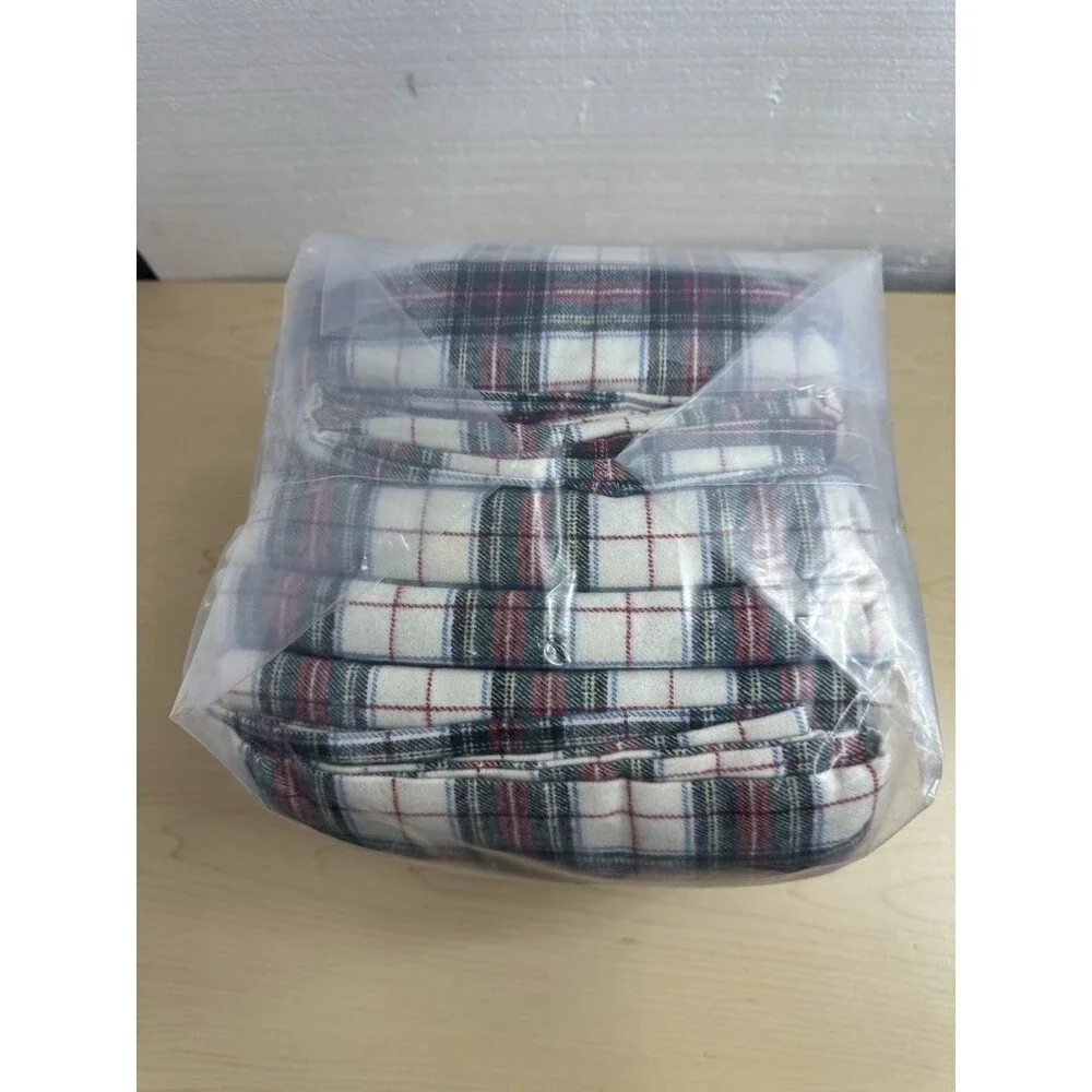 LL Bean Flannel Sheet Set King Vtg Pattern Heritage Chamois Bedding Cotton New